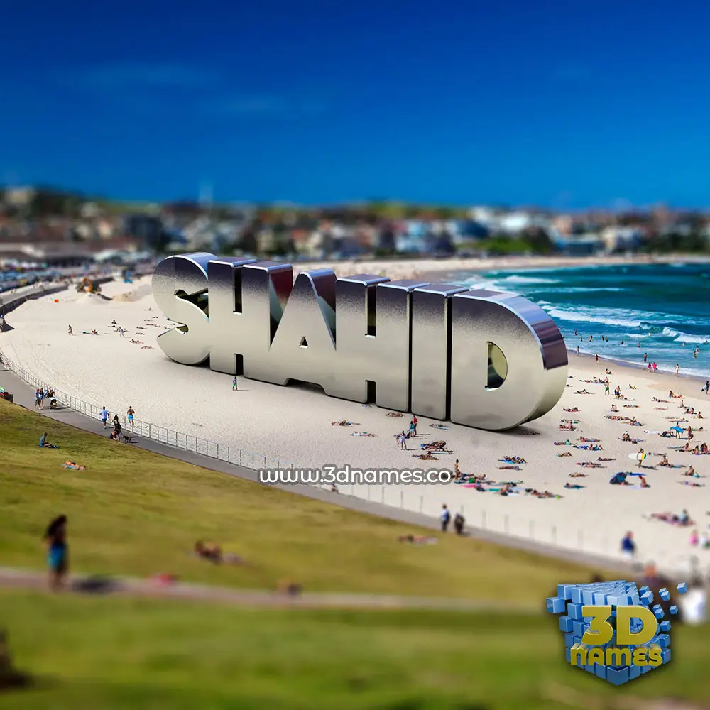 shahid in Bondi Beach style - 3D name wallpaper