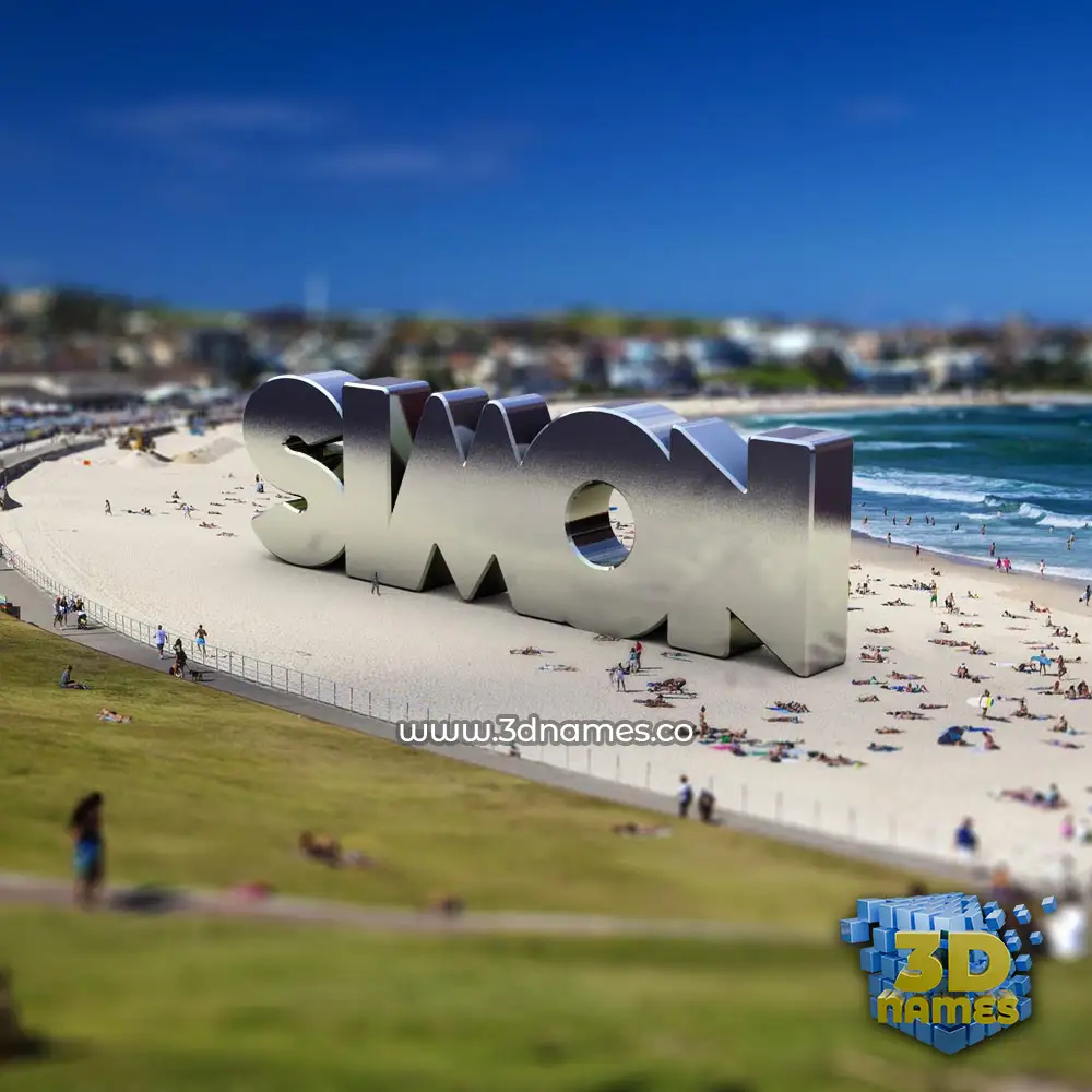 simon in Bondi Beach style - 3D name wallpaper