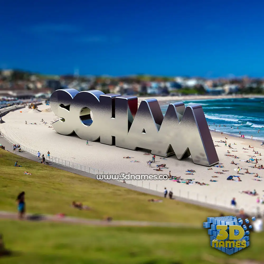 soham in Bondi Beach style - 3D name wallpaper