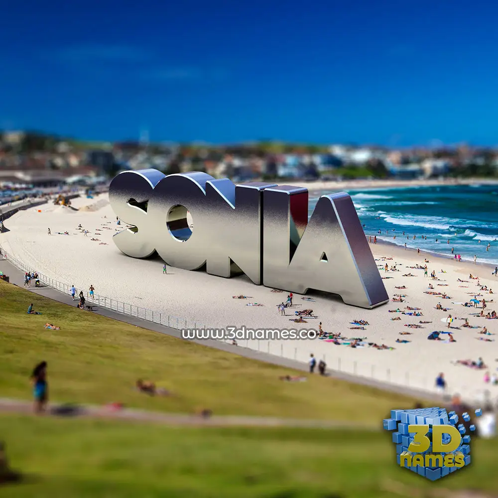 sonia in Bondi Beach style - 3D name wallpaper
