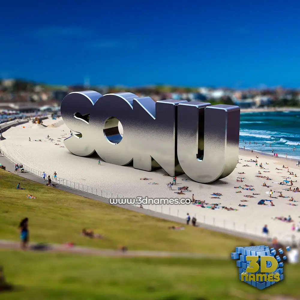 sonu in Bondi Beach style - 3D name wallpaper