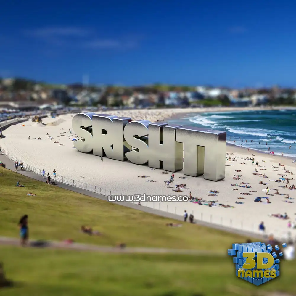 srishti in Bondi Beach style - 3D name wallpaper