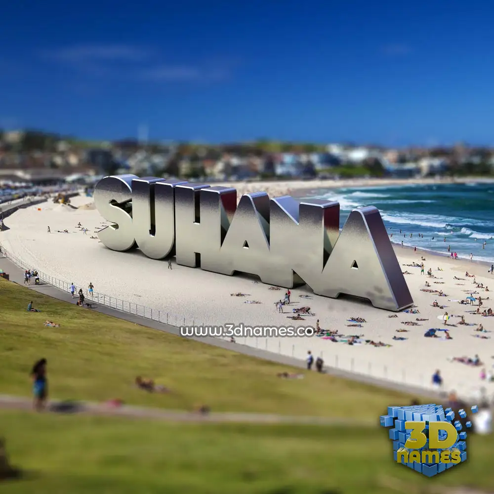 suhana in Bondi Beach style - 3D name wallpaper