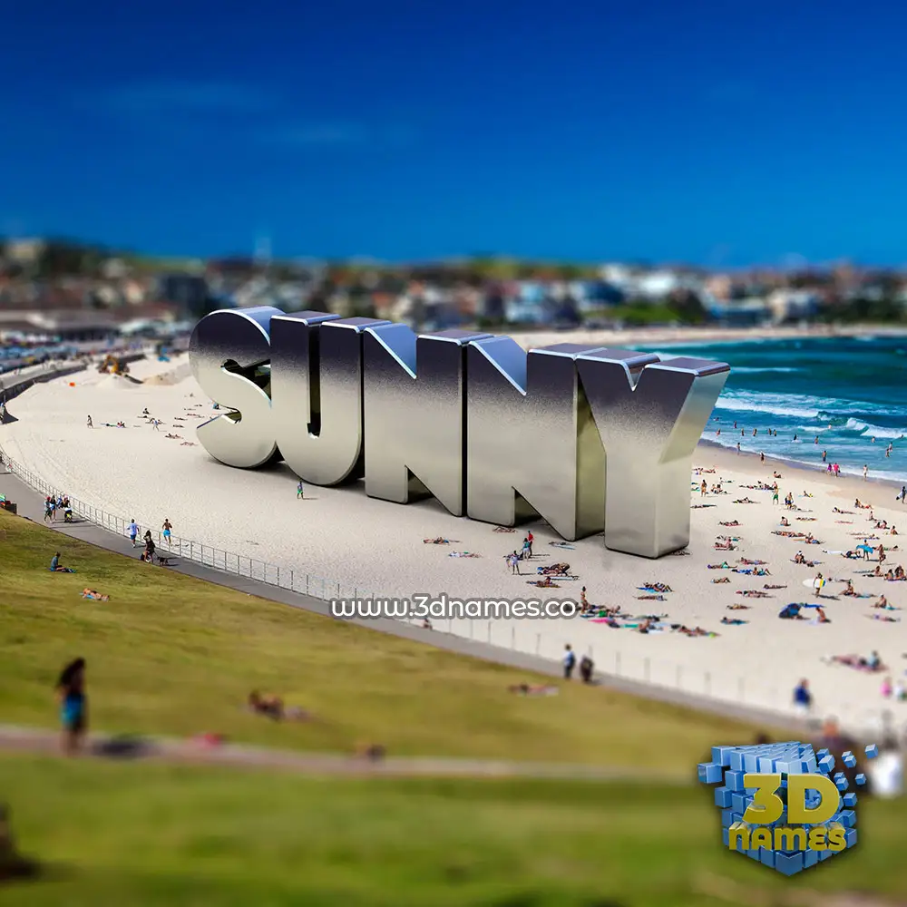 sunny in Bondi Beach style - 3D name wallpaper