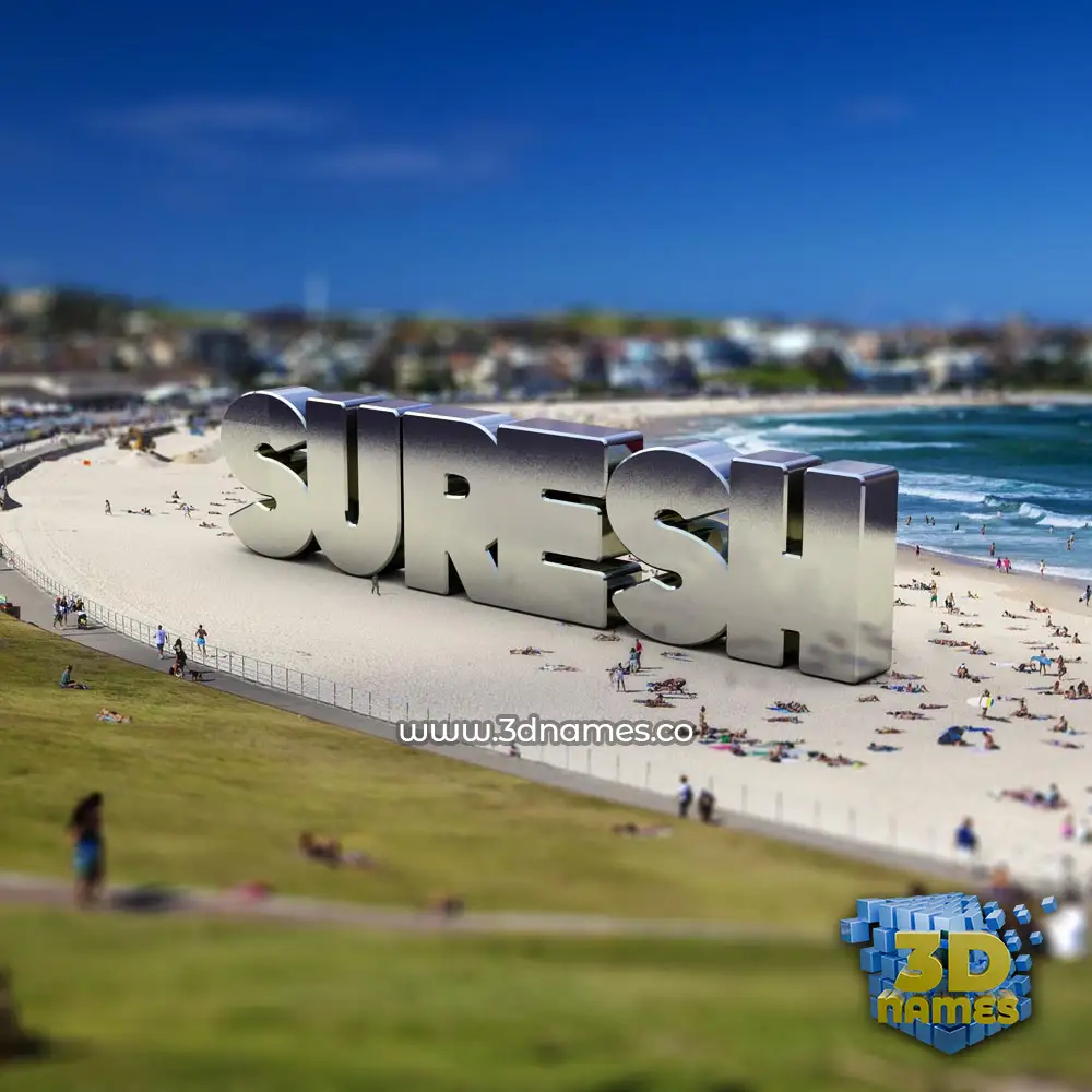 suresh in Bondi Beach style - 3D name wallpaper
