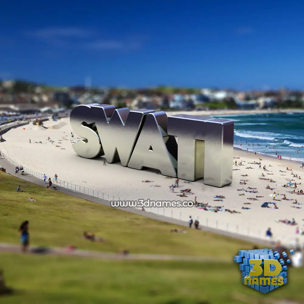 swati in Bondi Beach style - 3D name wallpaper