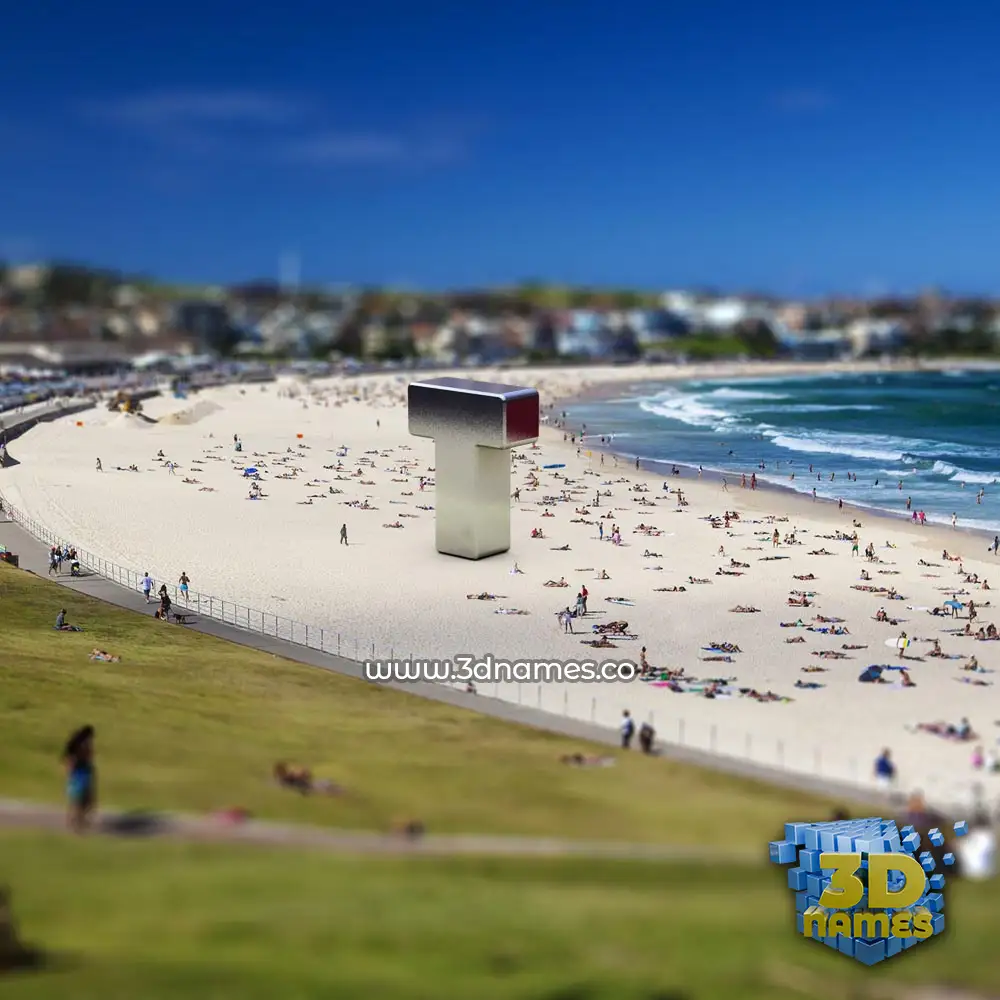 t in Bondi Beach style - 3D name wallpaper