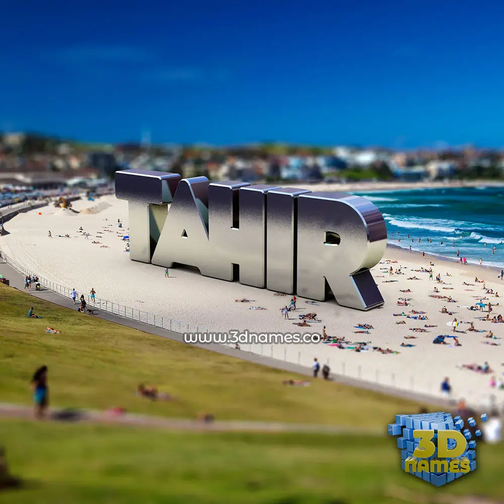 tahir in Bondi Beach style - 3D name wallpaper