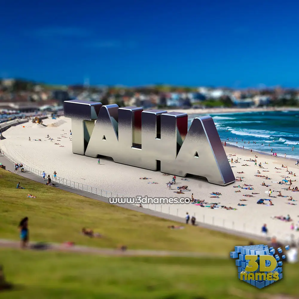 talha in Bondi Beach style - 3D name wallpaper