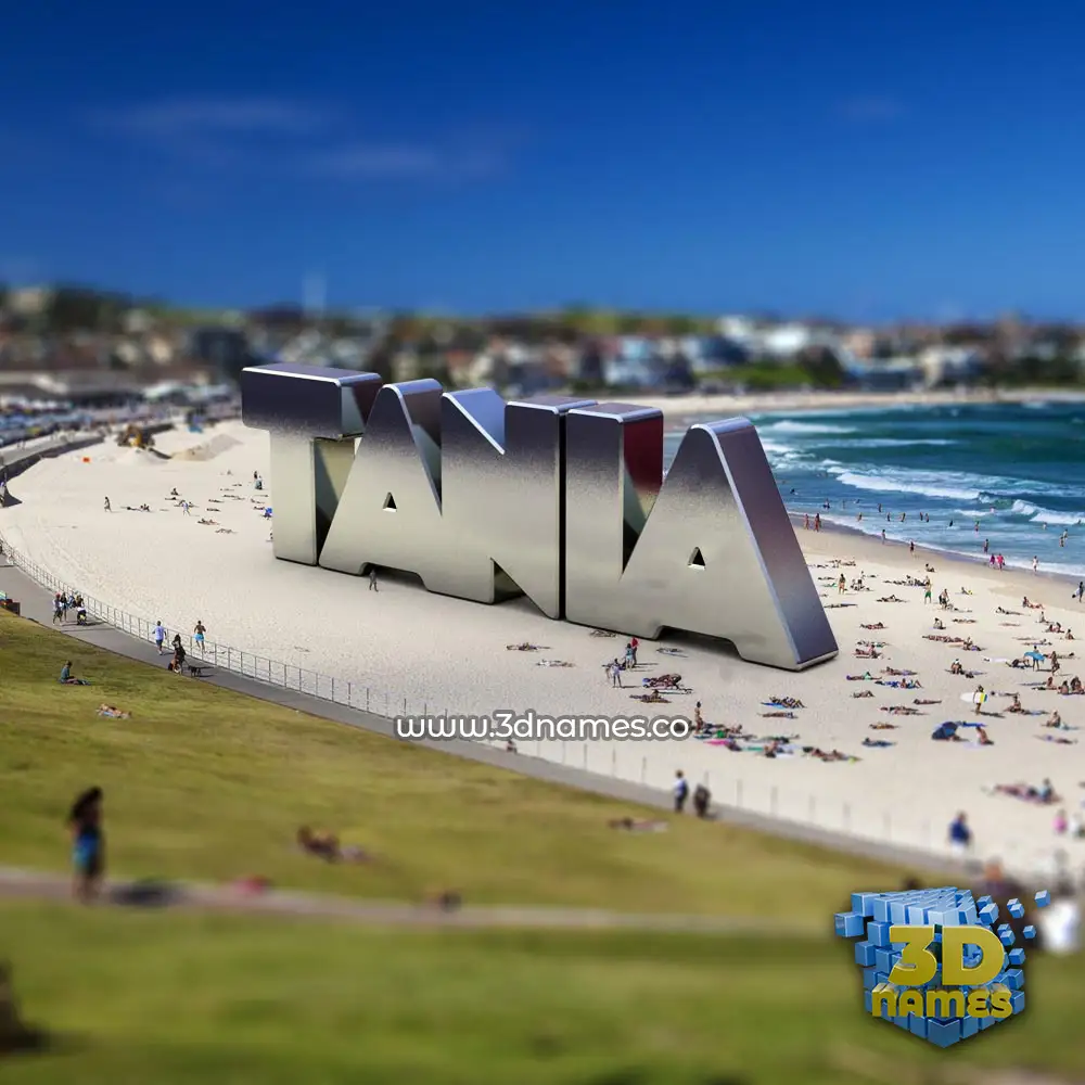 tania in Bondi Beach style - 3D name wallpaper