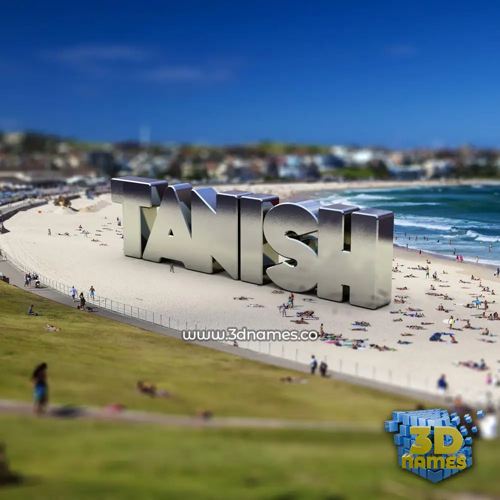 tanish in Bondi Beach style - 3D name wallpaper