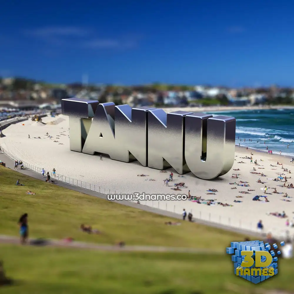 tannu in Bondi Beach style - 3D name wallpaper