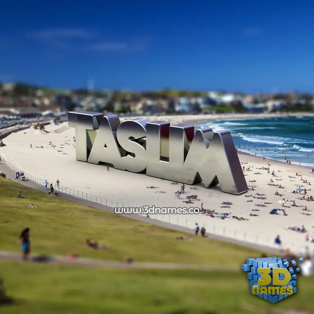 taslim in Bondi Beach style - 3D name wallpaper