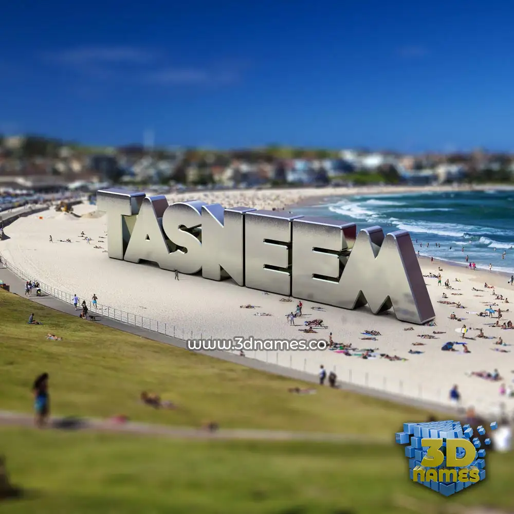 tasneem in Bondi Beach style - 3D name wallpaper