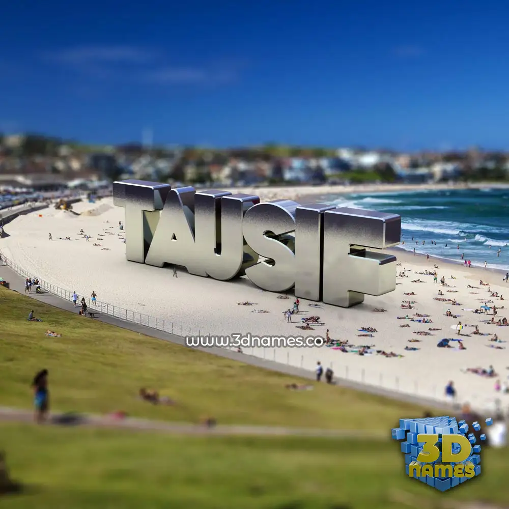 tausif in Bondi Beach style - 3D name wallpaper