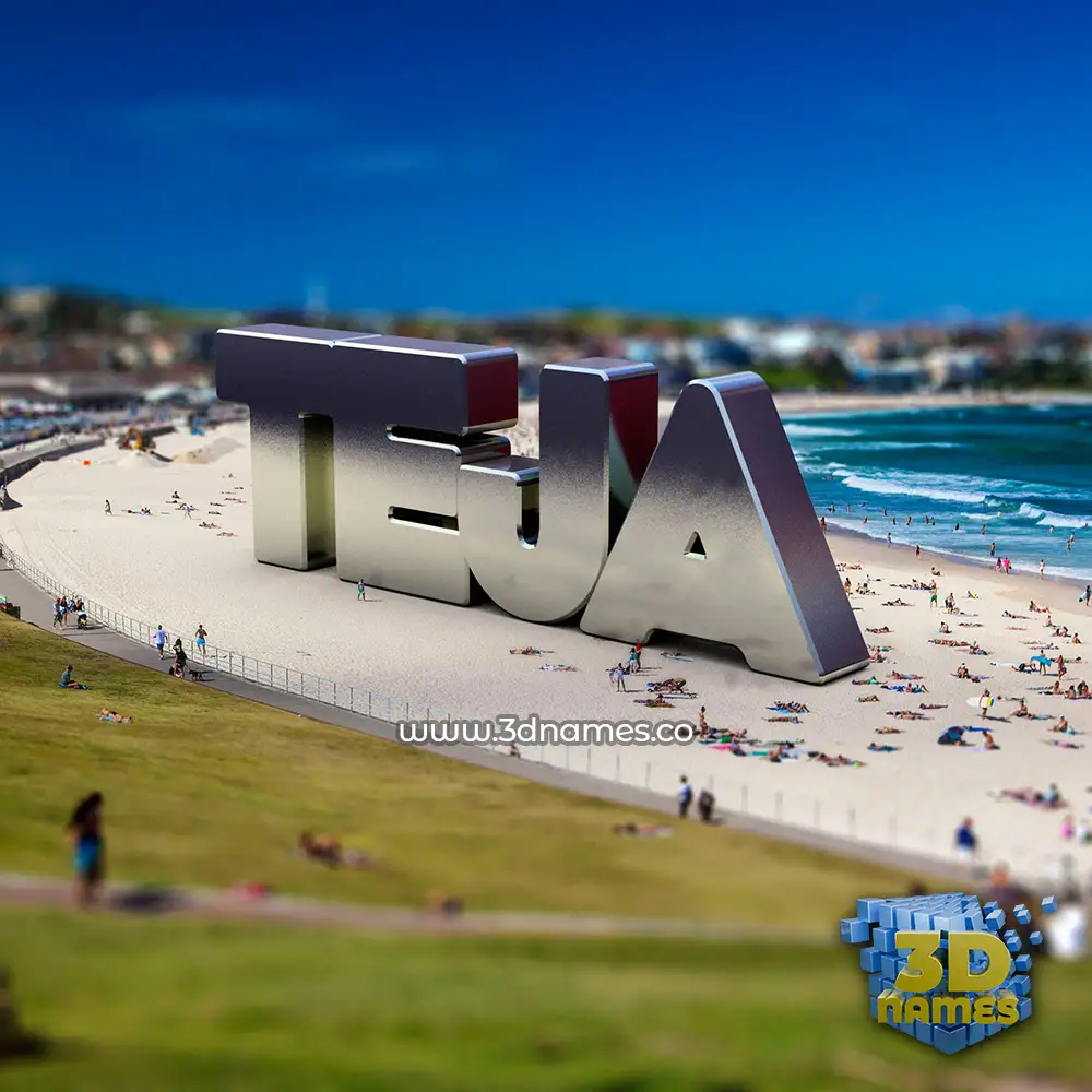 teja in Bondi Beach style - 3D name wallpaper
