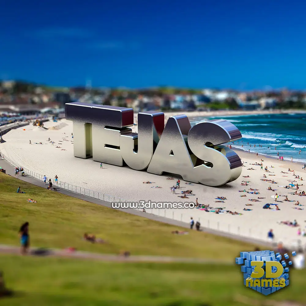 tejas in Bondi Beach style - 3D name wallpaper