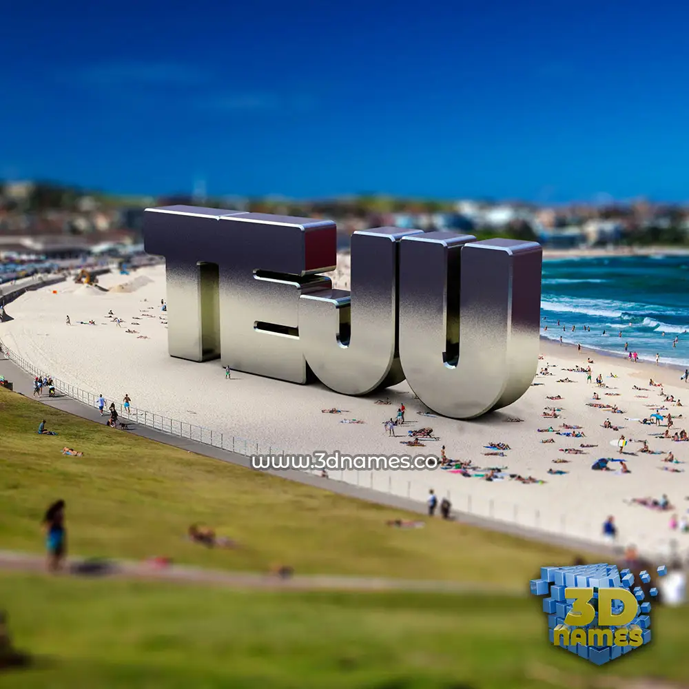 teju in Bondi Beach style - 3D name wallpaper
