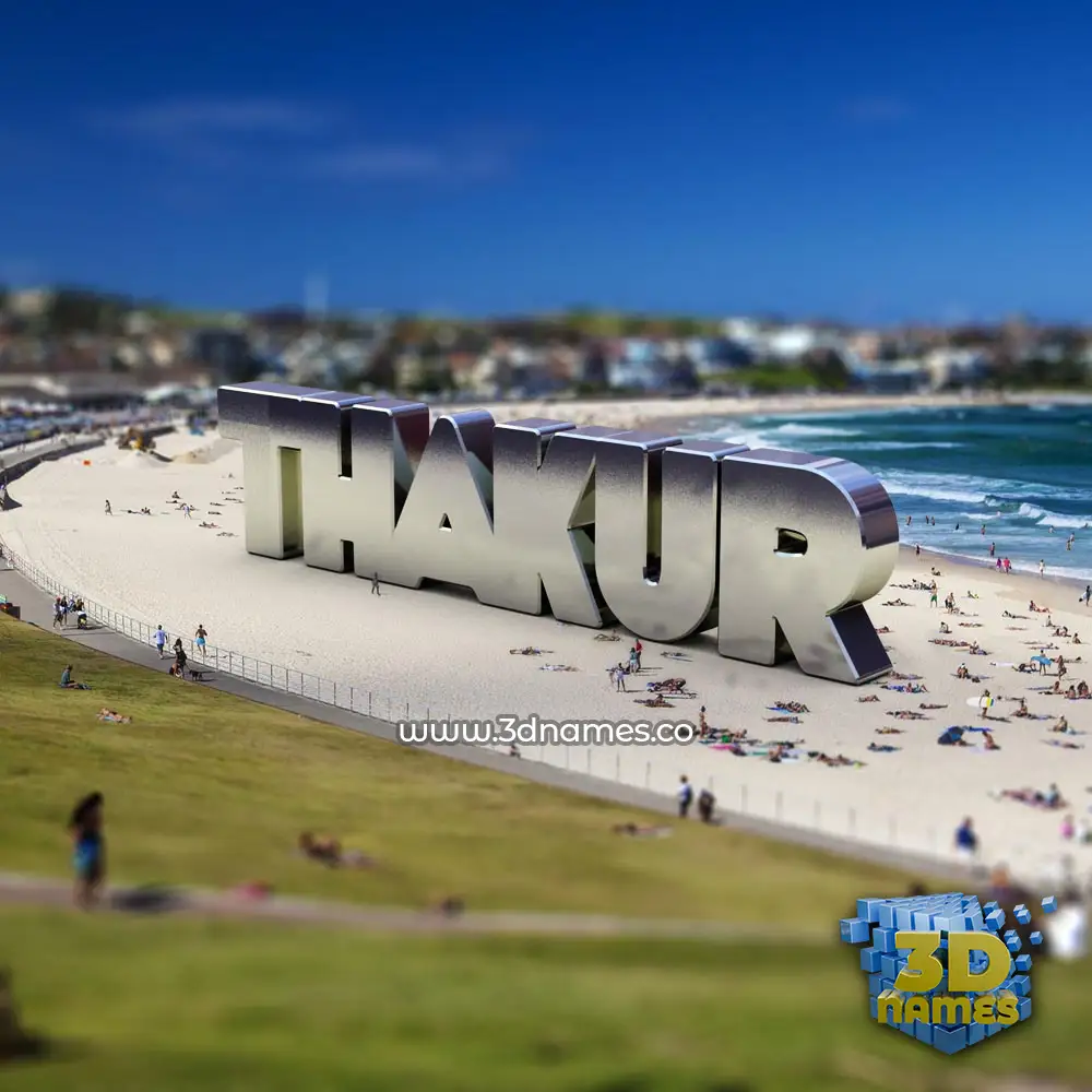 thakur in Bondi Beach style - 3D name wallpaper