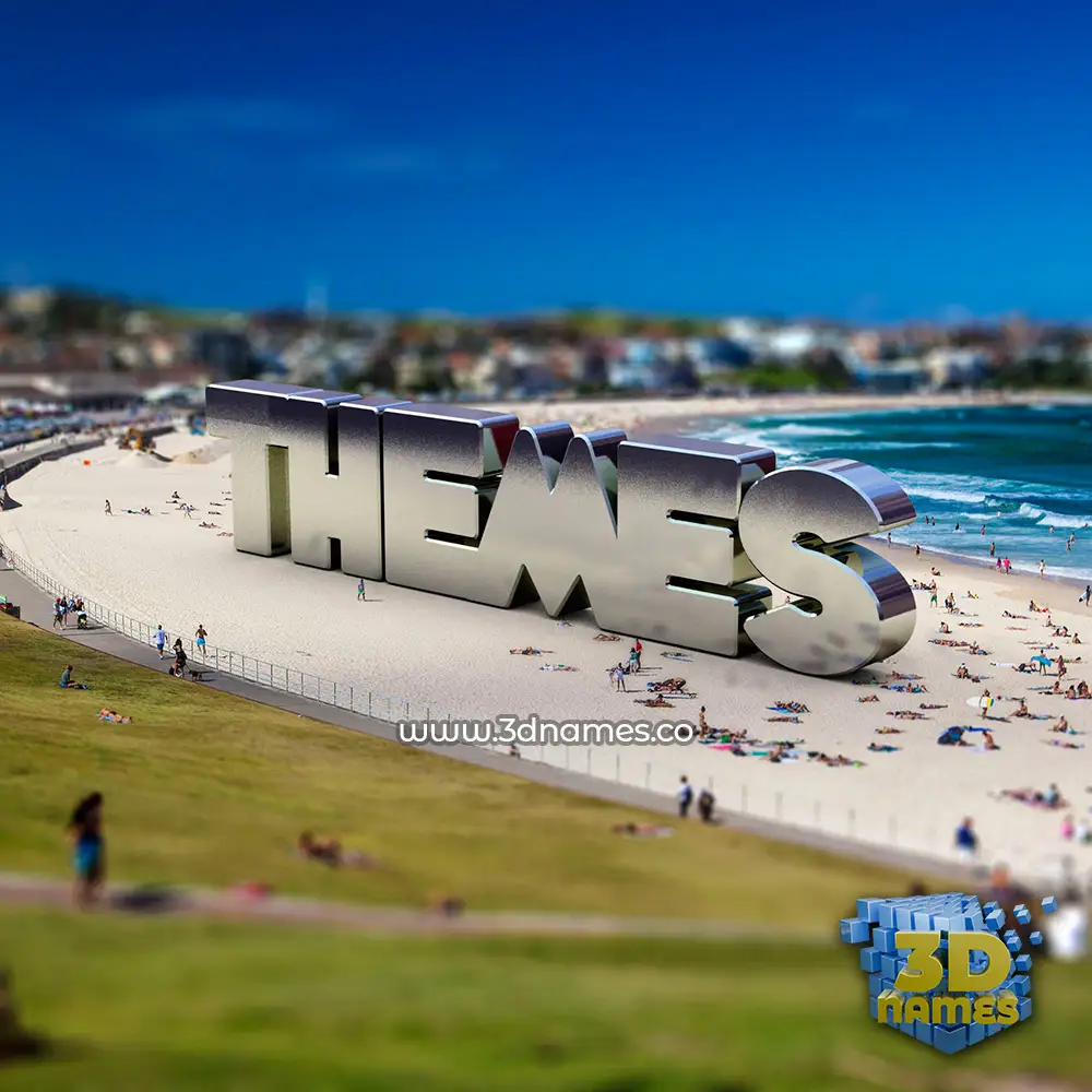 themes in Bondi Beach style - 3D name wallpaper