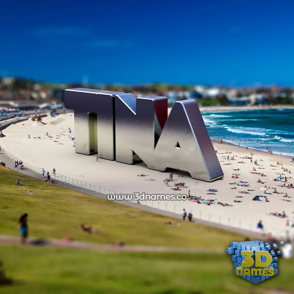 tina in Bondi Beach style - 3D name wallpaper