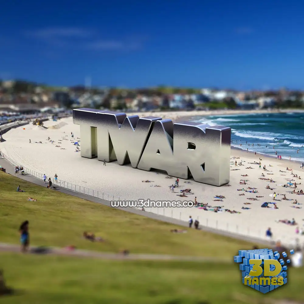 tiwari in Bondi Beach style - 3D name wallpaper