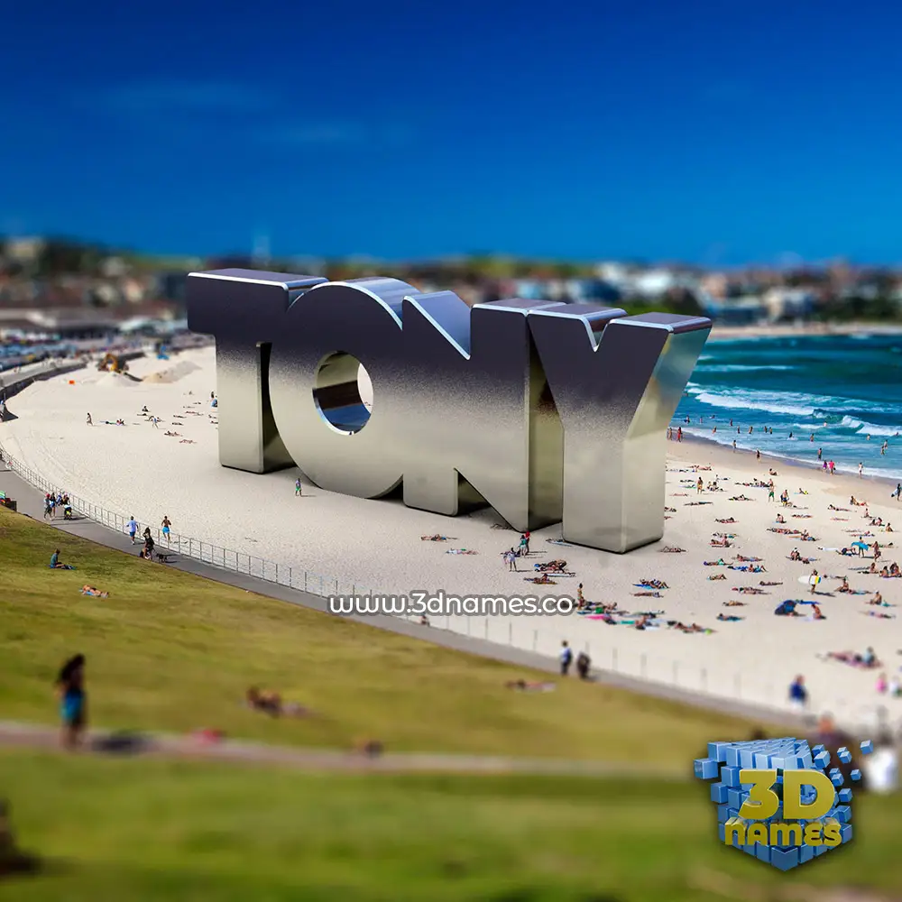 tony in Bondi Beach style - 3D name wallpaper