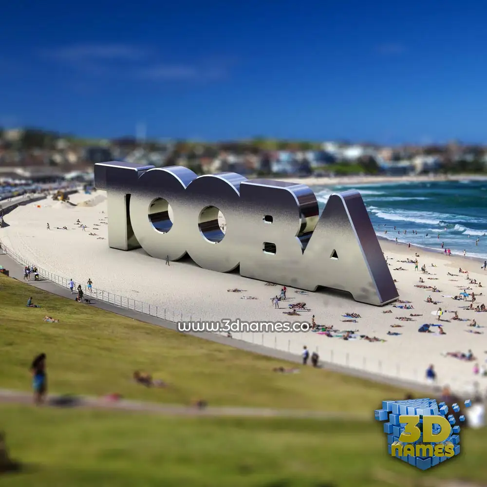 tooba in Bondi Beach style - 3D name wallpaper