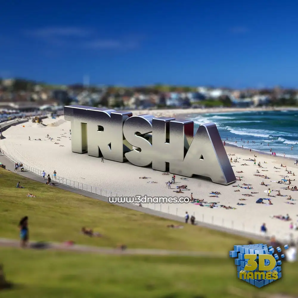 trisha in Bondi Beach style - 3D name wallpaper