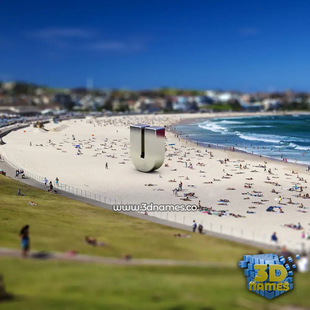 u in Bondi Beach style - 3D name wallpaper