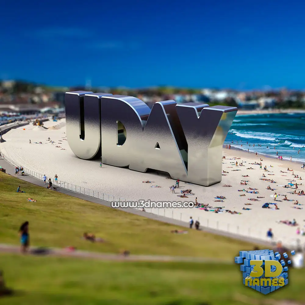 uday in Bondi Beach style - 3D name wallpaper