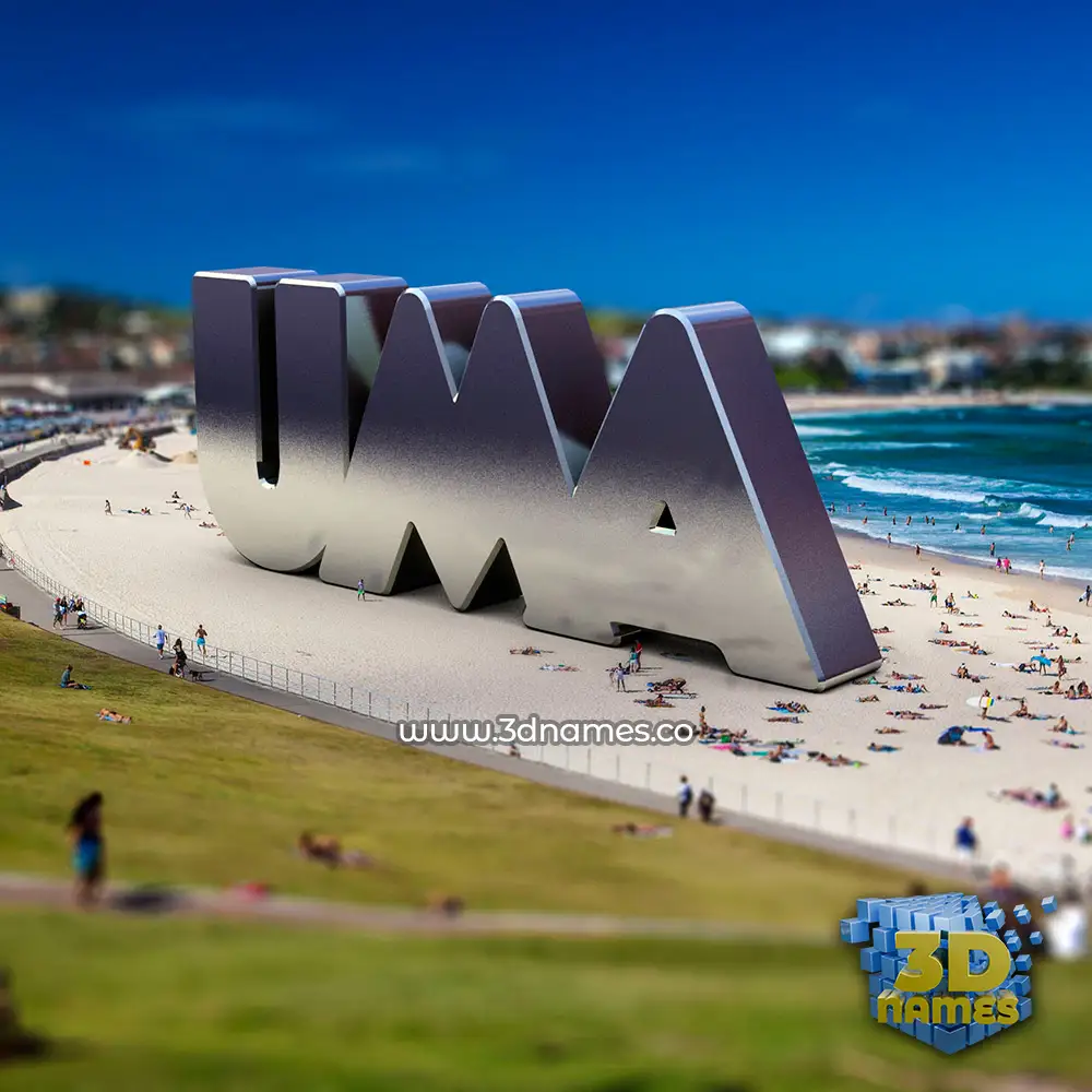 uma in Bondi Beach style - 3D name wallpaper