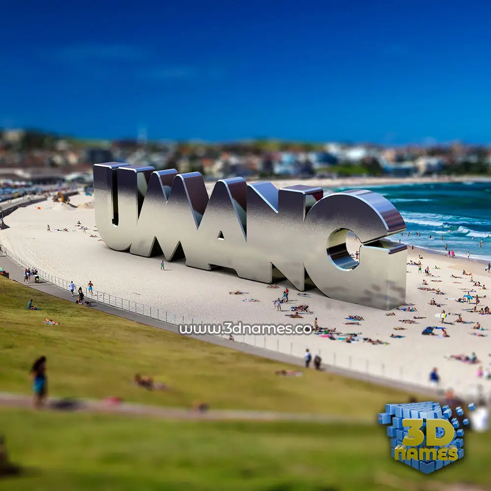 umang in Bondi Beach style - 3D name wallpaper