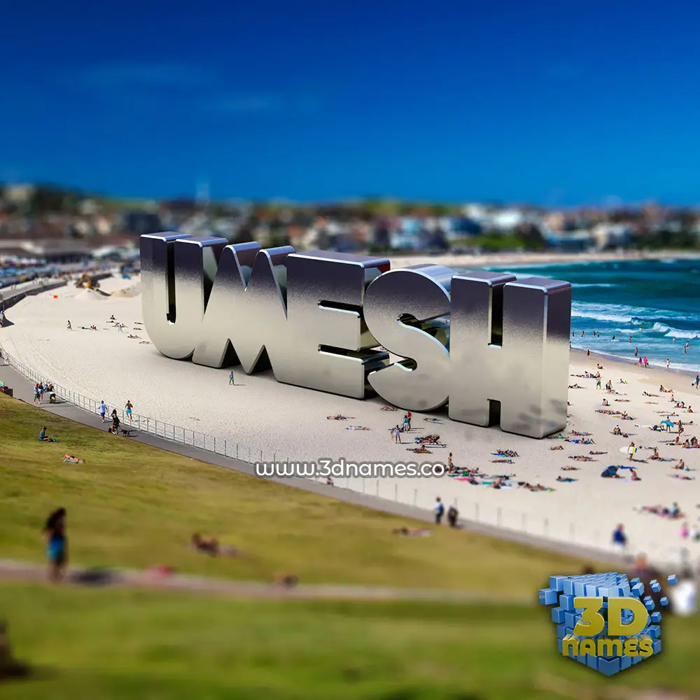 umesh in Bondi Beach style - 3D name wallpaper