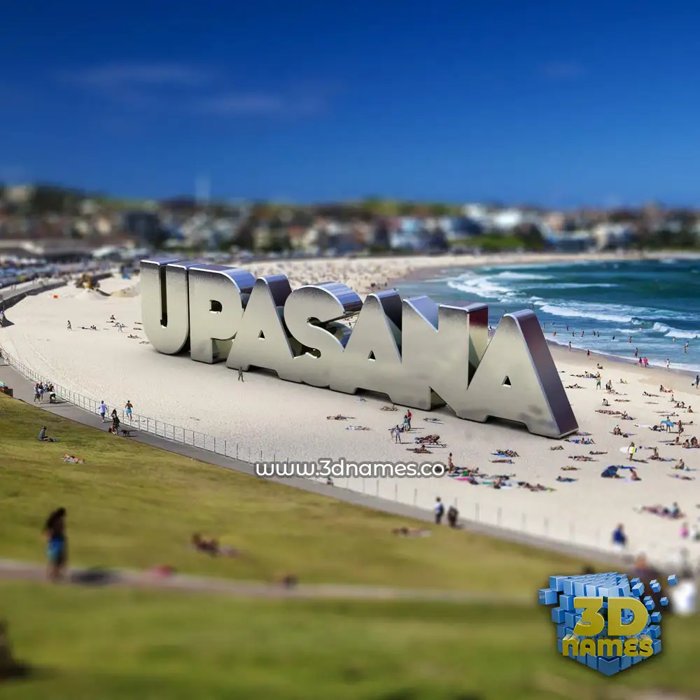 upasana in Bondi Beach style - 3D name wallpaper