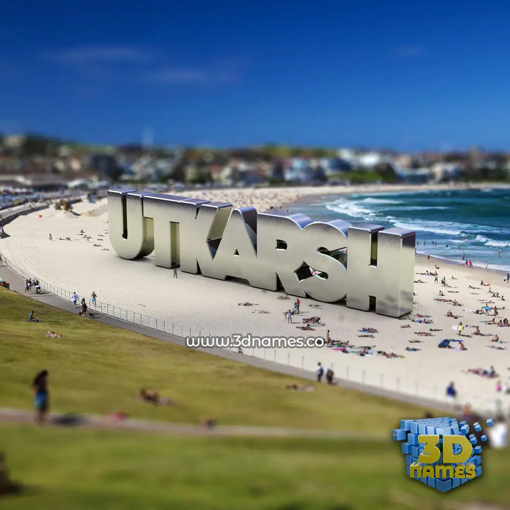 utkarsh in Bondi Beach style - 3D name wallpaper