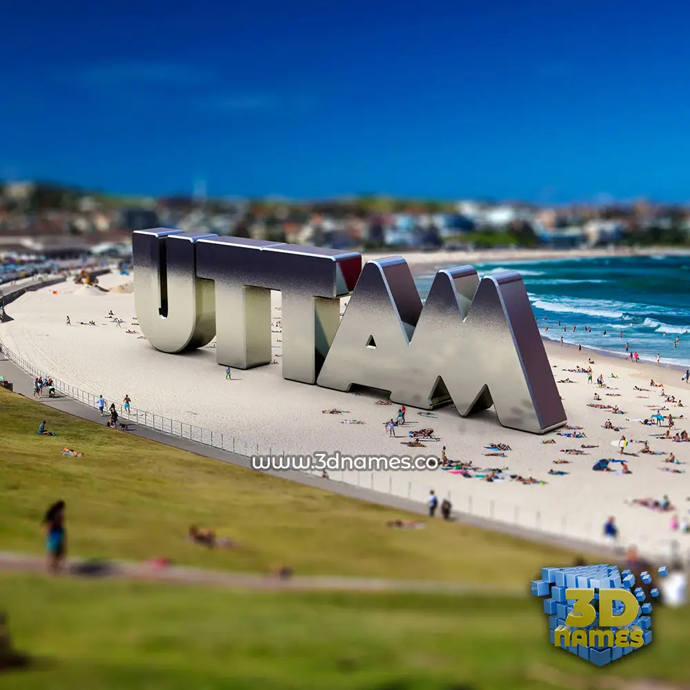uttam in Bondi Beach style - 3D name wallpaper