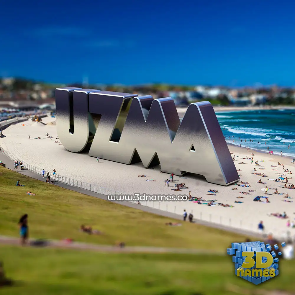 uzma in Bondi Beach style - 3D name wallpaper