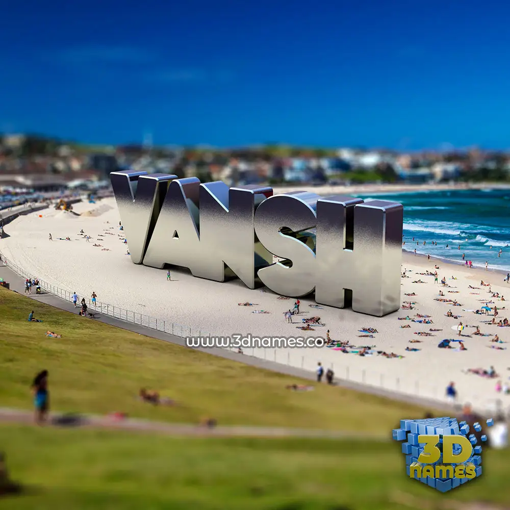 vansh in Bondi Beach style - 3D name wallpaper