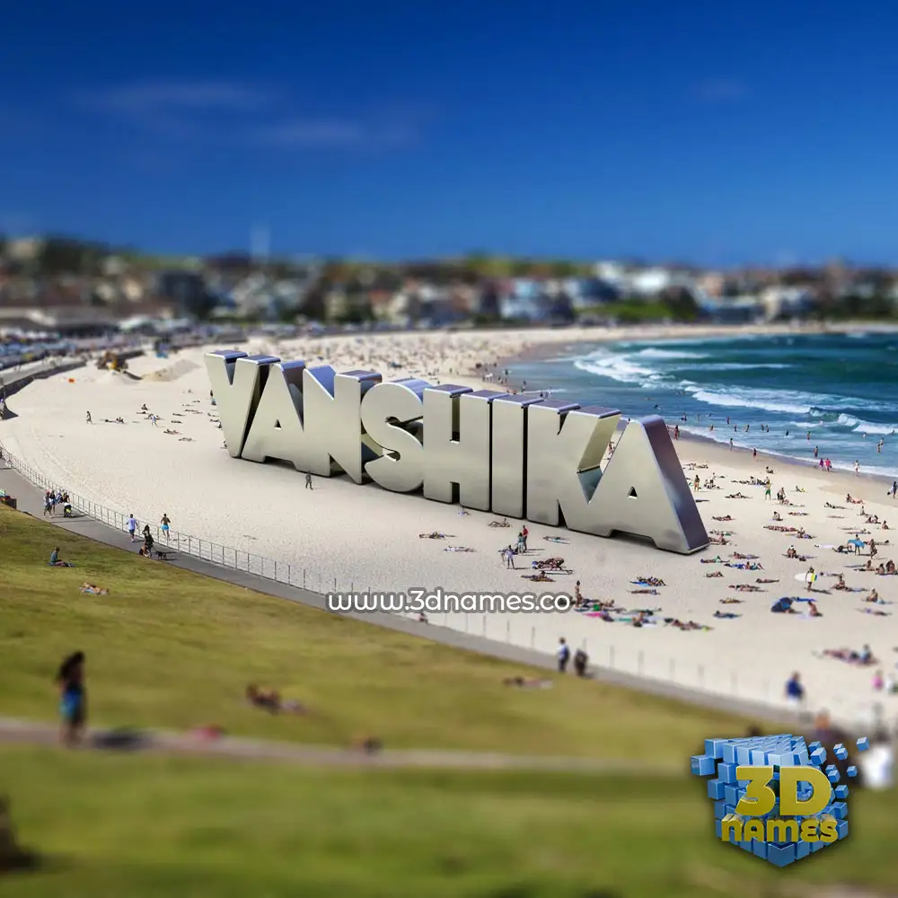 vanshika in Bondi Beach style - 3D name wallpaper