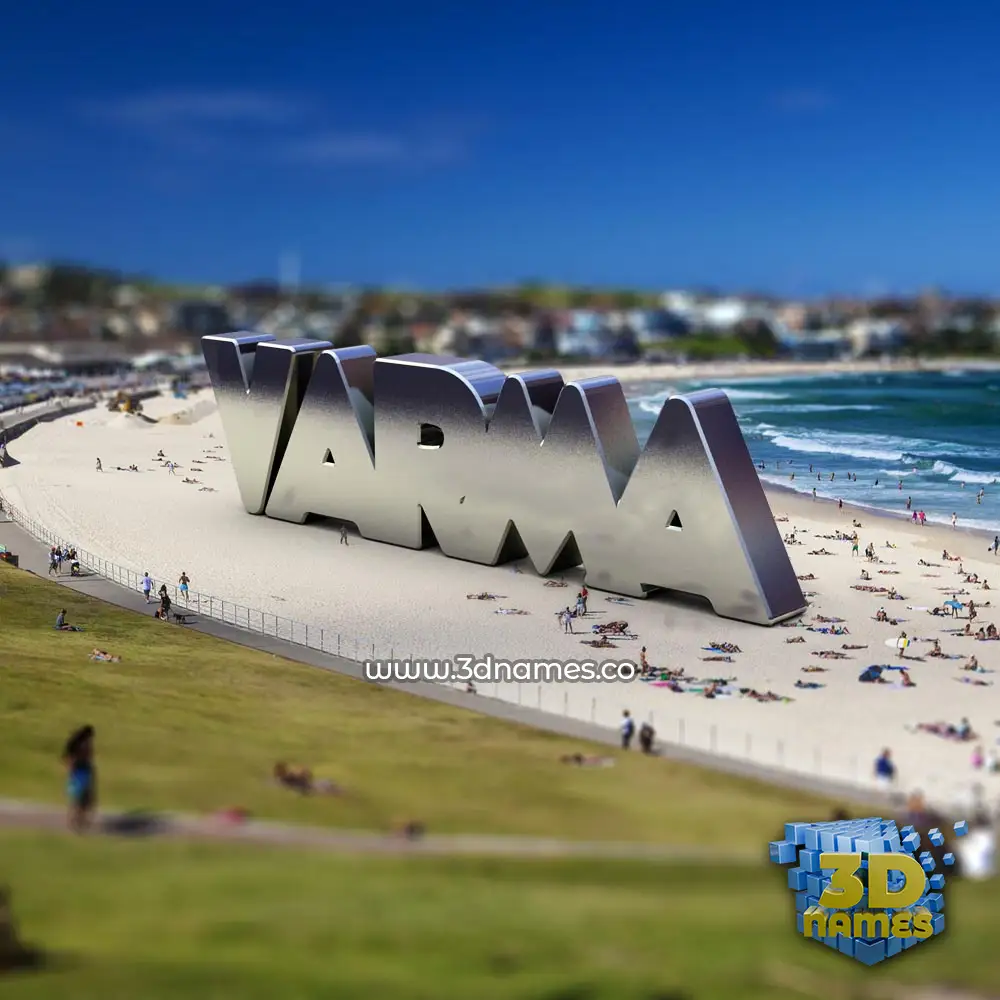 varma in Bondi Beach style - 3D name wallpaper