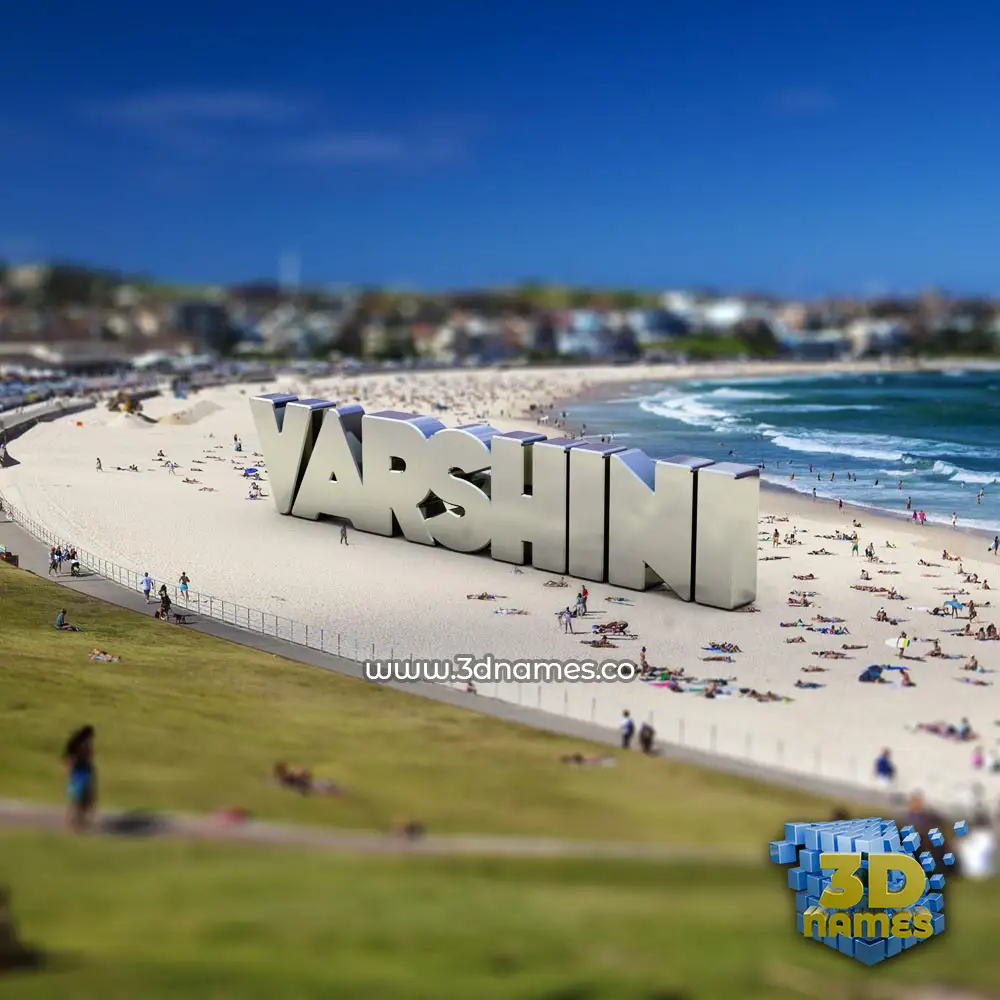 varshini in Bondi Beach style - 3D name wallpaper