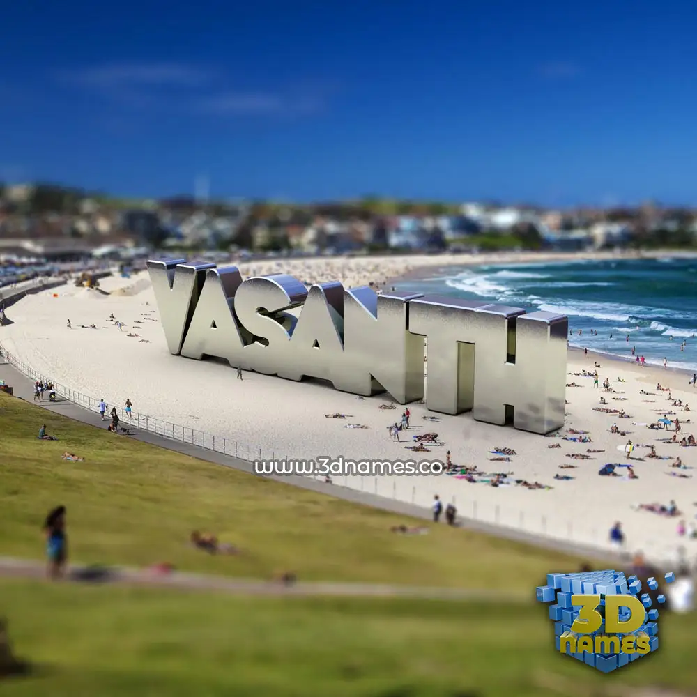 vasanth in Bondi Beach style - 3D name wallpaper