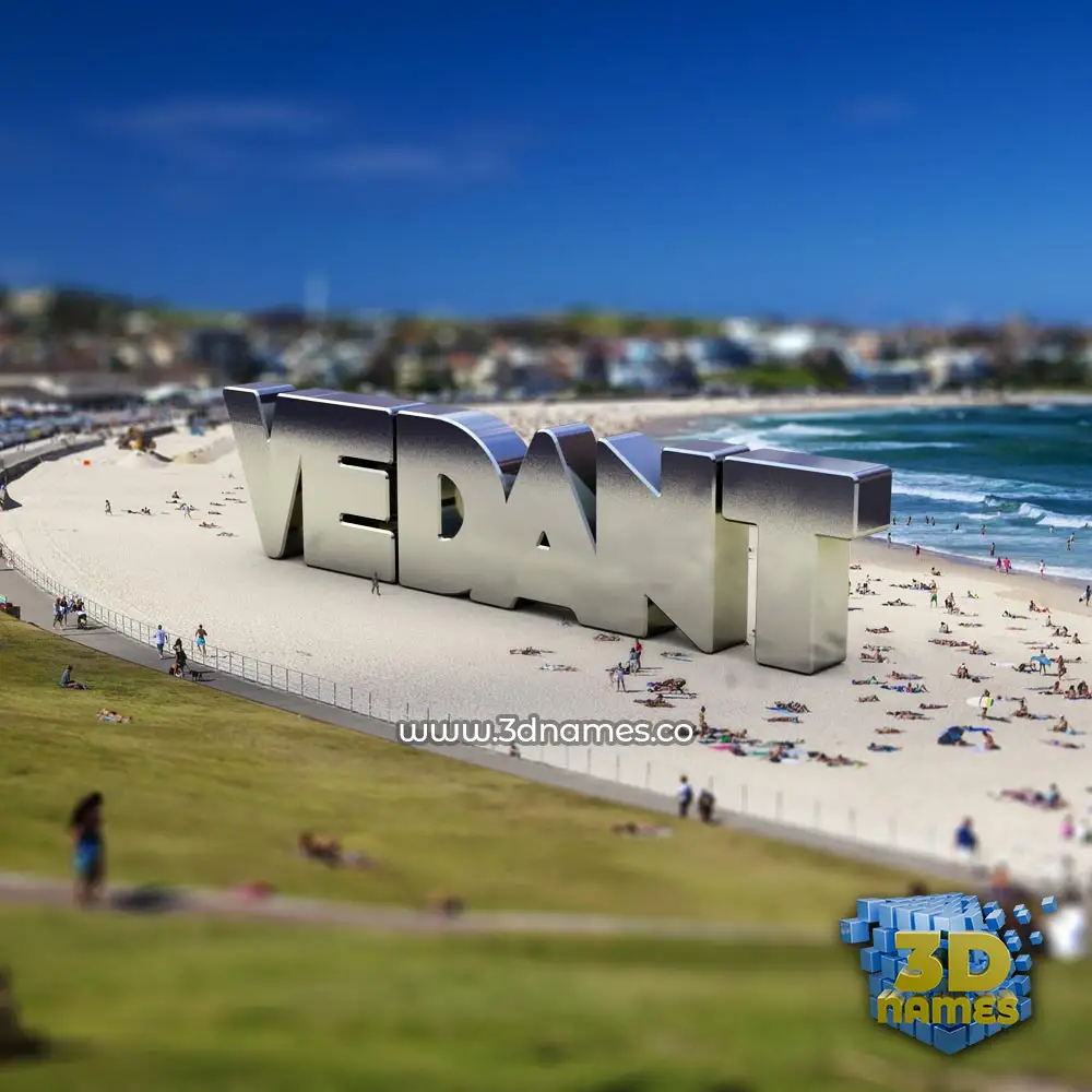 vedant in Bondi Beach style - 3D name wallpaper
