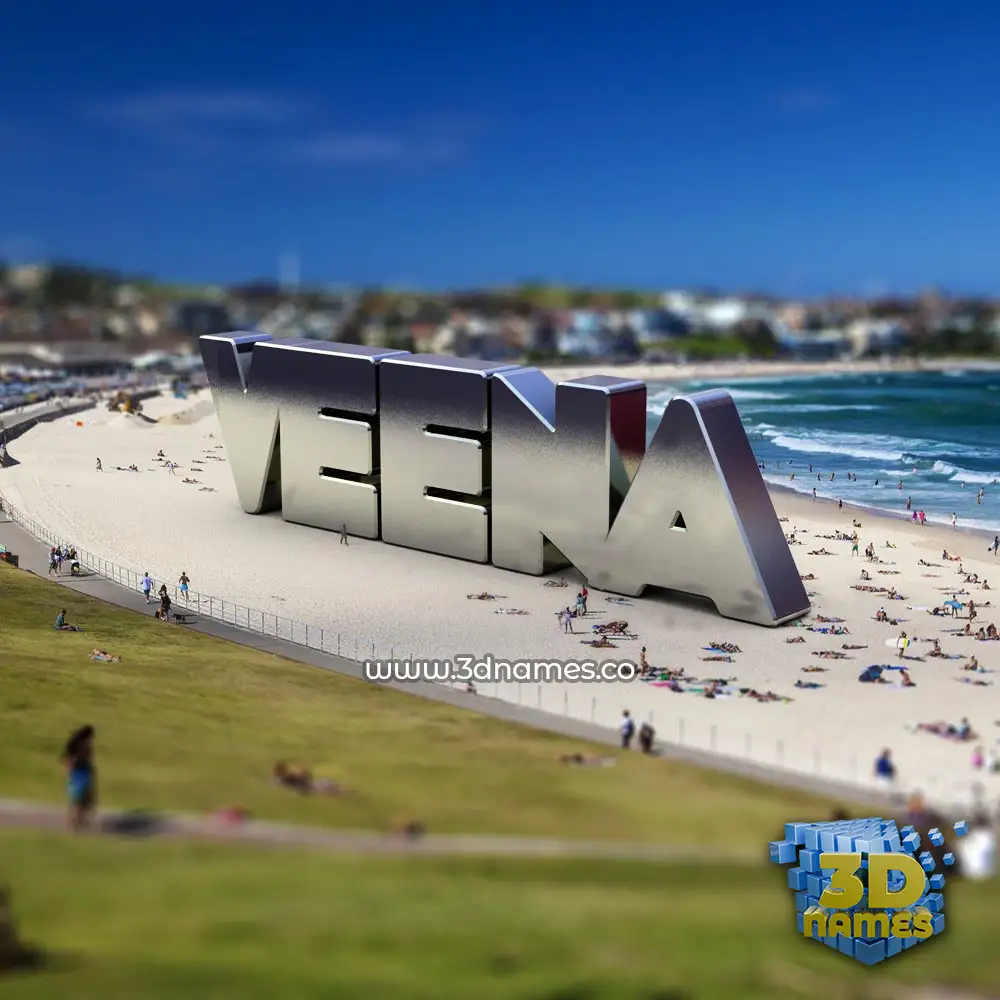 veena in Bondi Beach style - 3D name wallpaper
