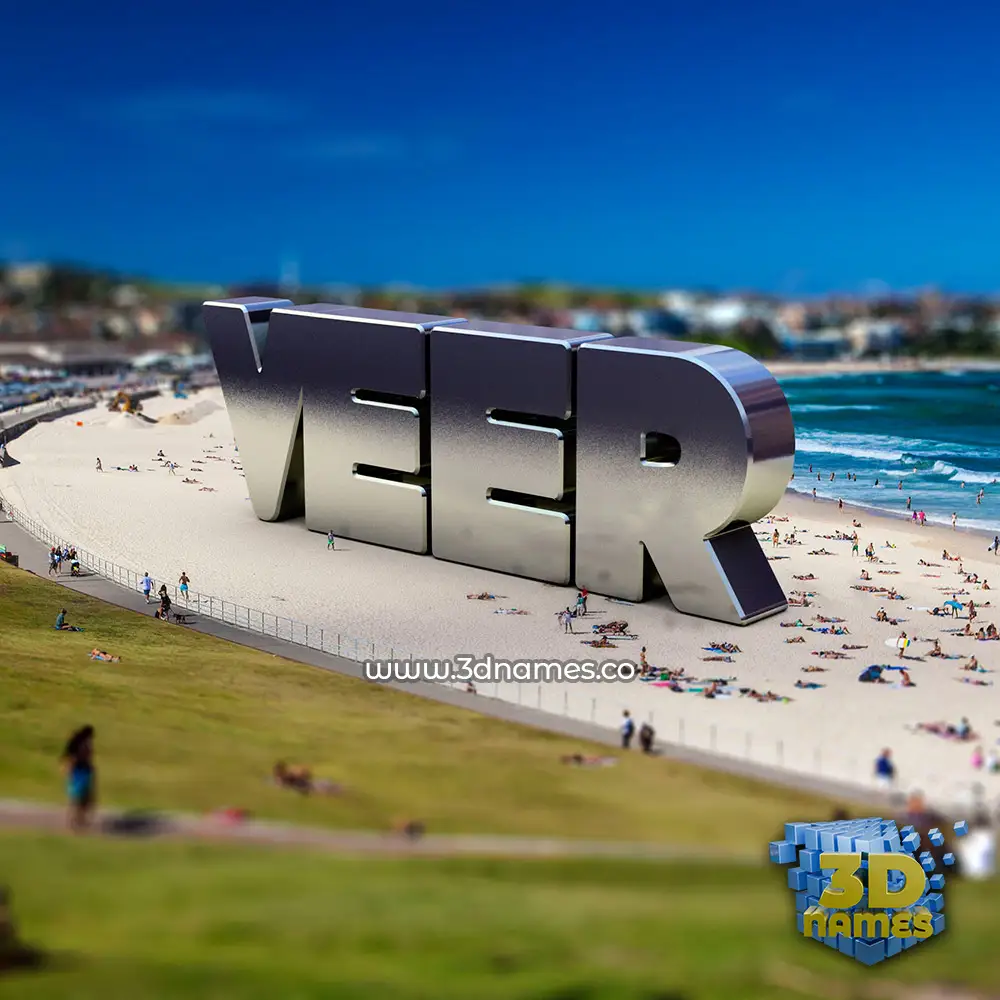 veer in Bondi Beach style - 3D name wallpaper