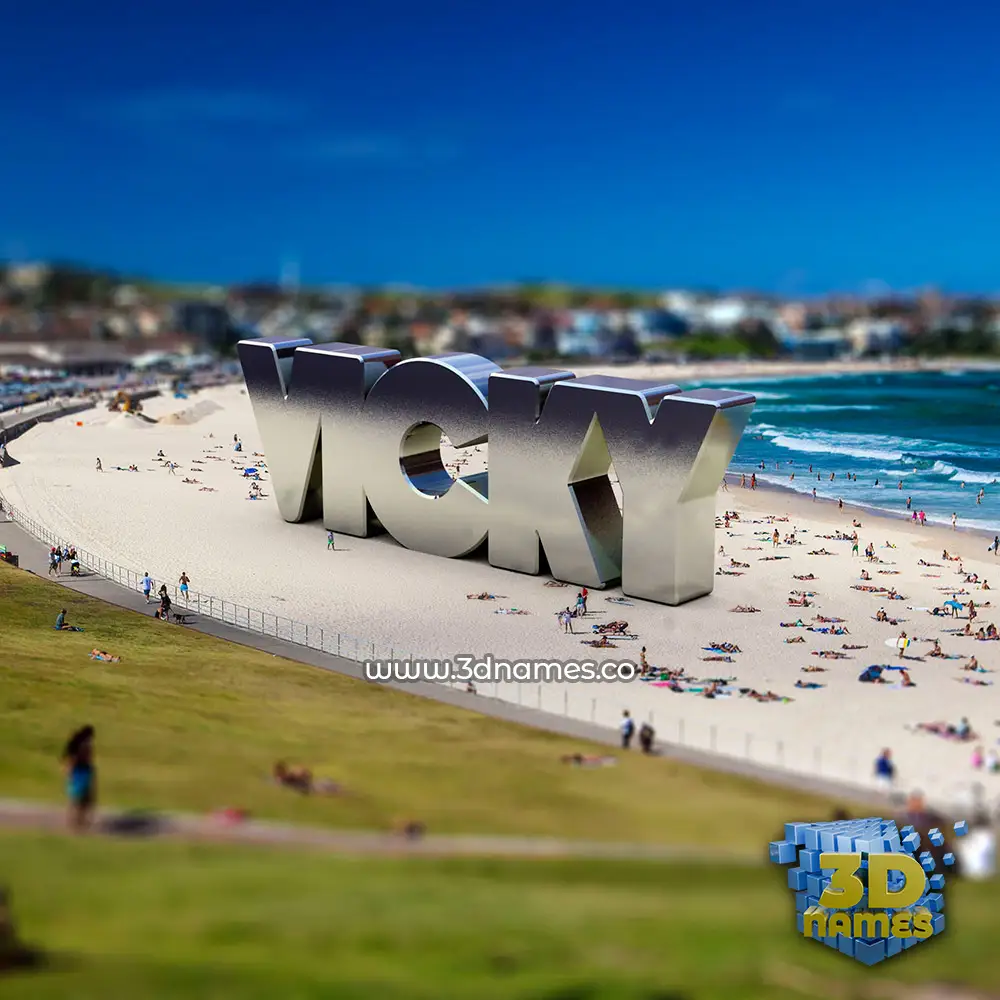 vicky in Bondi Beach style - 3D name wallpaper