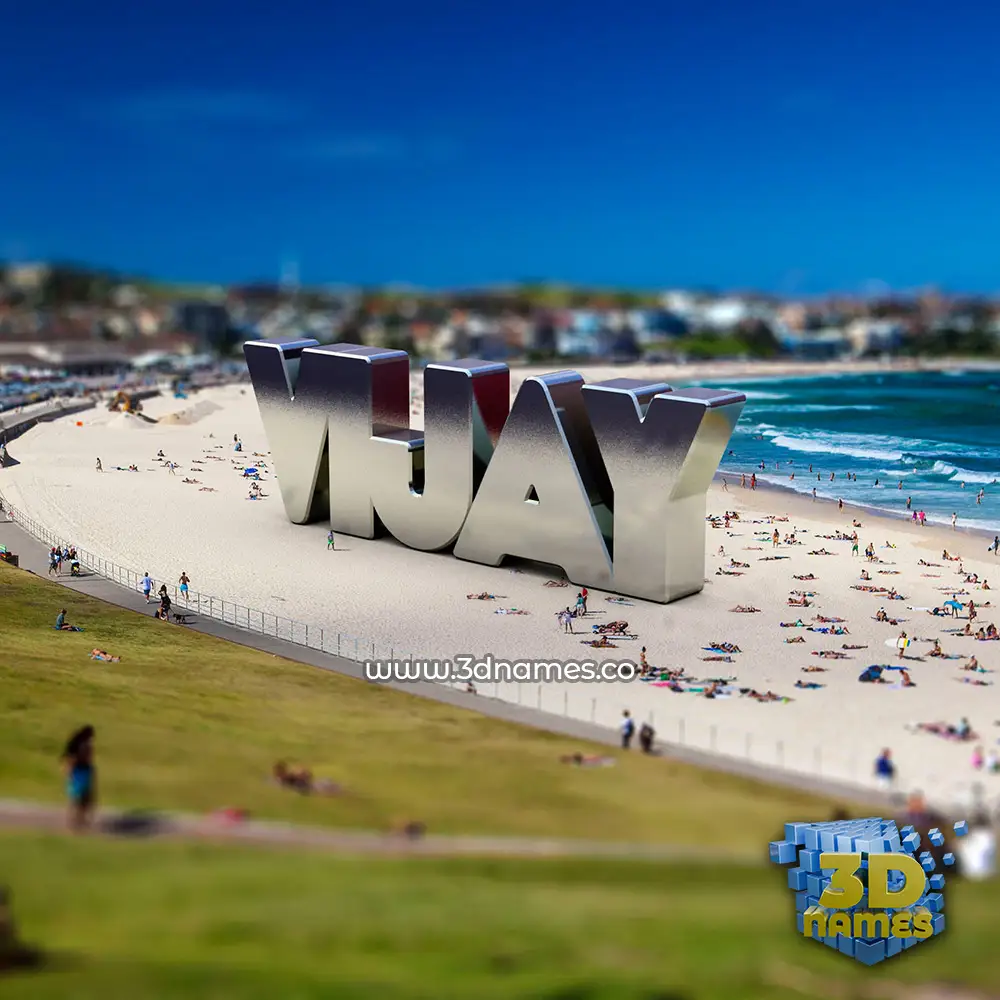 vijay in Bondi Beach style - 3D name wallpaper