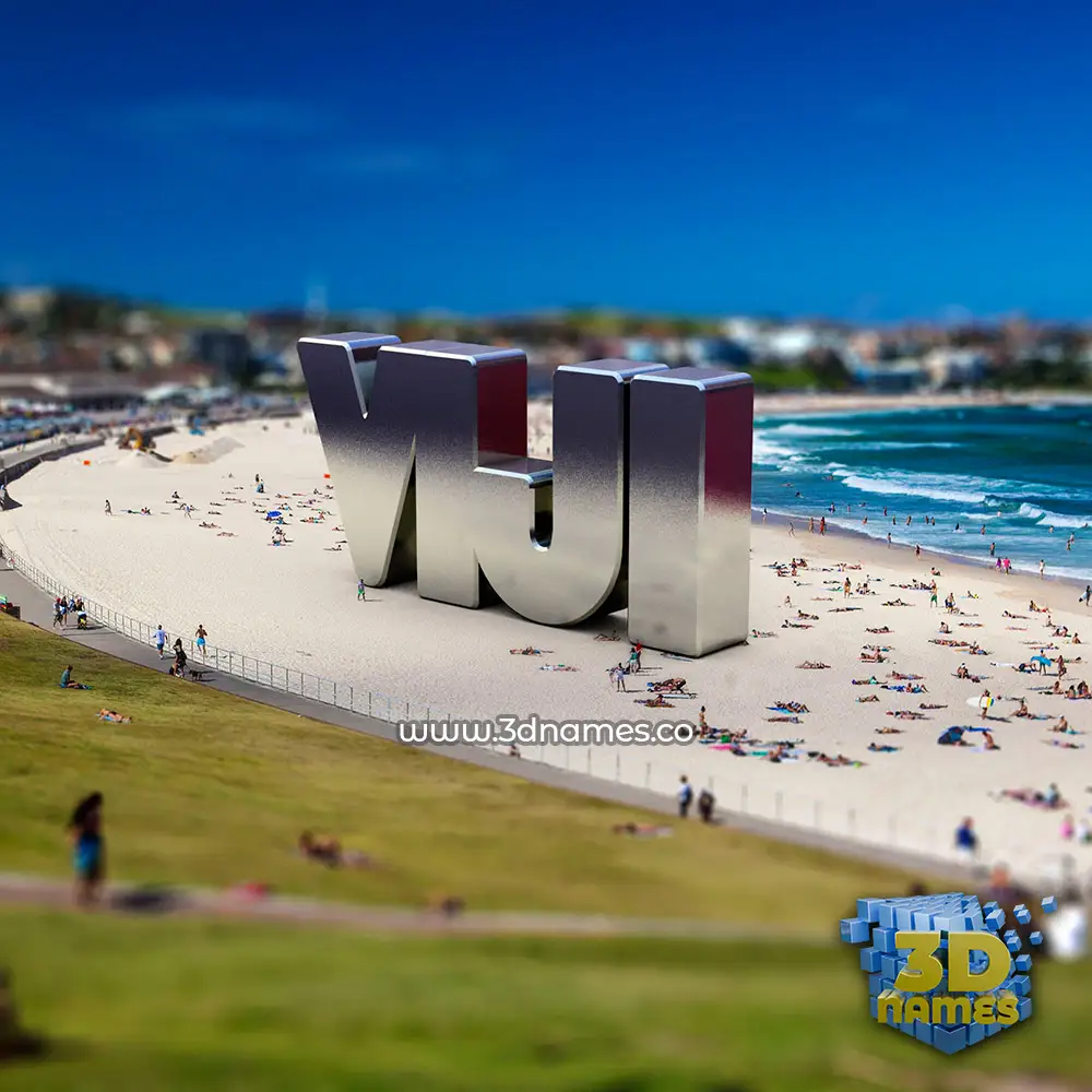 viji in Bondi Beach style - 3D name wallpaper