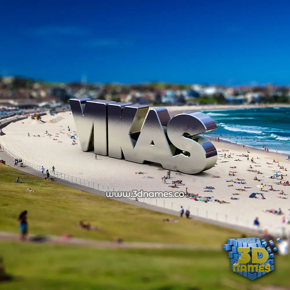 vikas in Bondi Beach style - 3D name wallpaper